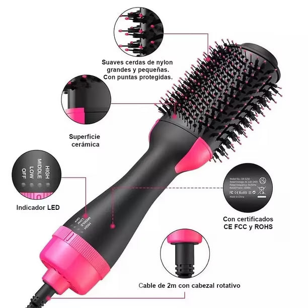 Cepillo 3 en 1 One Step Secador Alisador Moldeador