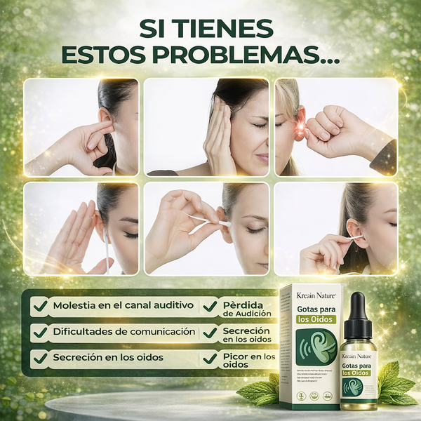 GOTAS PARA EL CUIDADO DE LOS OÍDOS PARA EL DOLOR Y ZUMBIDOS..